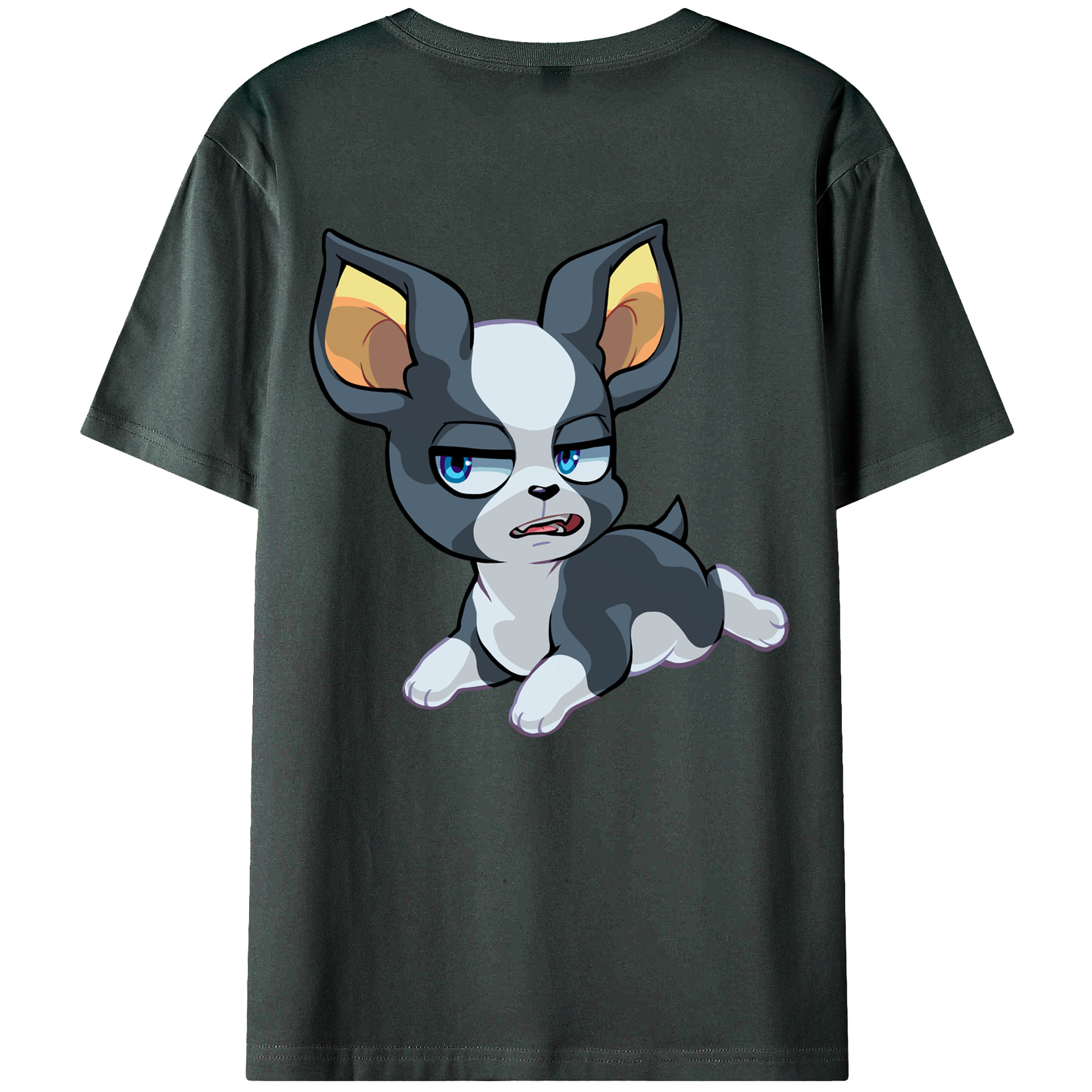 （画像用） ジョジョの奇妙な冒険 イギー JoJo's Bizarre Adventure Iggy 綿100％ メンズ半袖Tシャツ（バックプリント） 通気性
